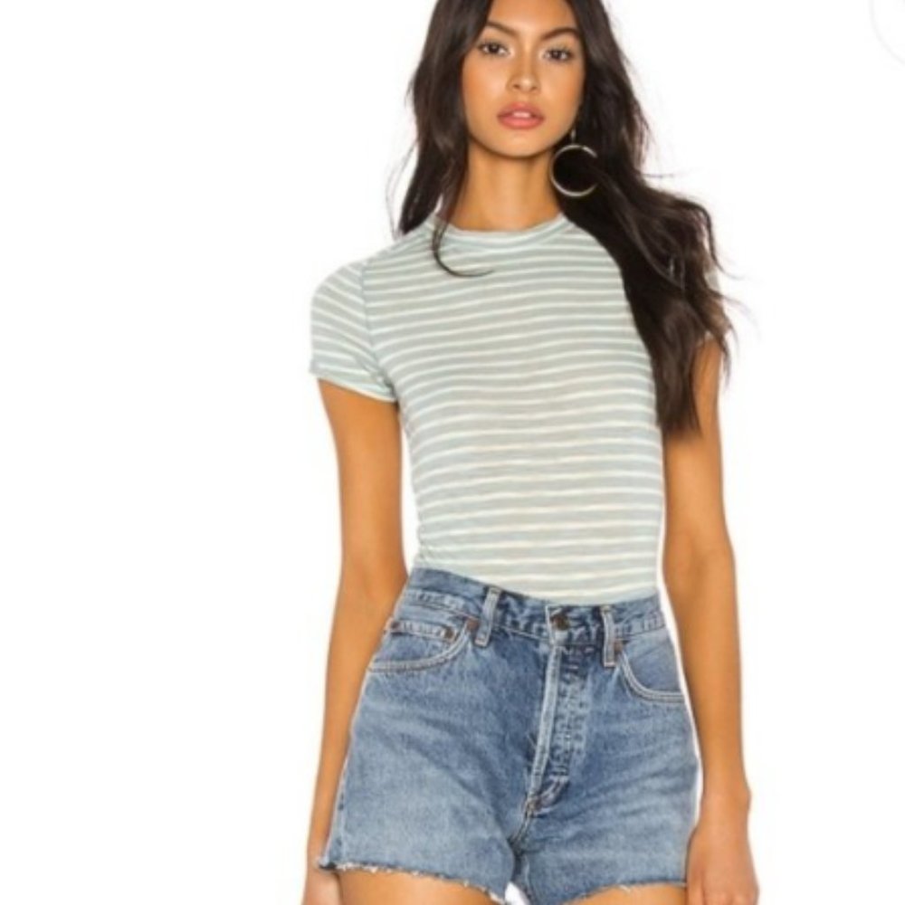 Free People Night Sky Stripe Tee Summer Sage